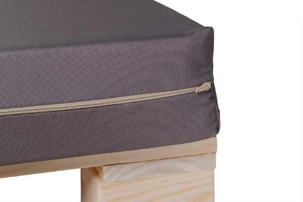 CONJUNTO SOFA DE PALETS + COJINES DE TEJIDO IMPERMEABLE (ASIENTO + RESPALDO) - 100X60cm En COLOR CAQUI