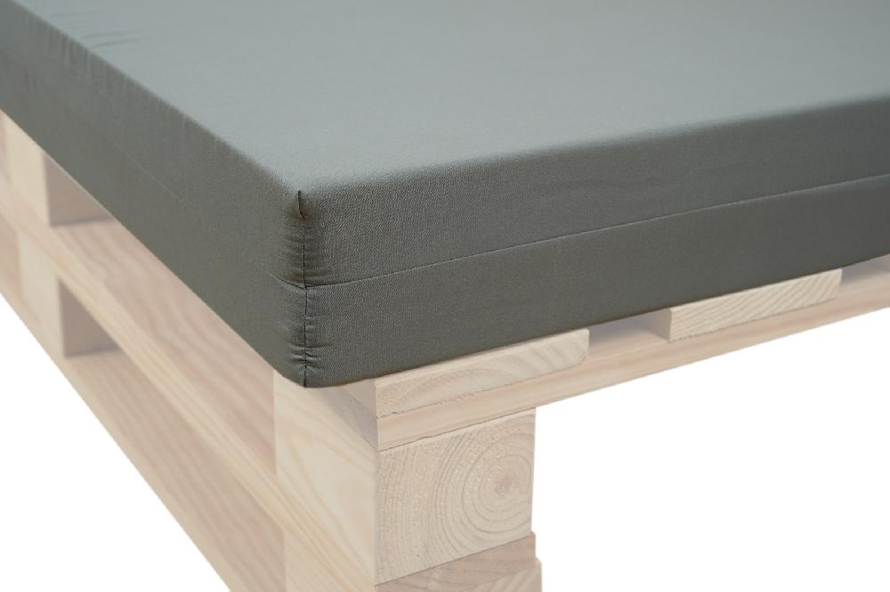 CONJUNTO SOFA DE PALETS + COJINES DE TEJIDO MICROFIBRA (ASIENTO + RESPALDO) - 100X60cm En COLOR GRIS