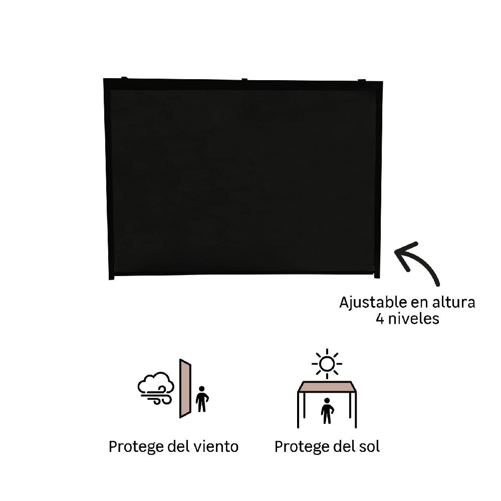 Cortina Para Pérgola NATERIAL Bioclimática De Textileno Gris 210x290cm