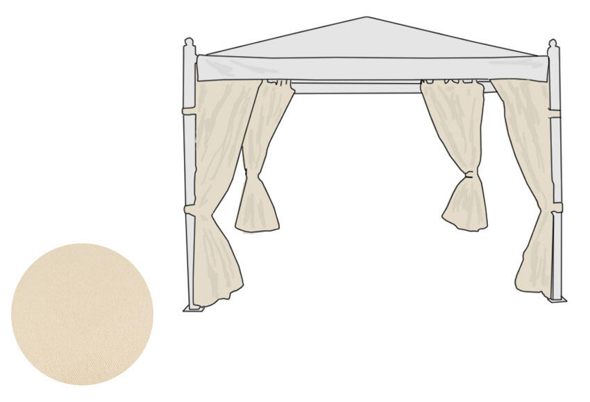 Cortinas Para Pérgola De Poliéster Blanco 300x300cm