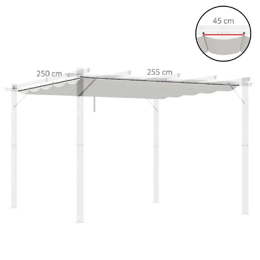 Cubierta Para Pérgola OUTSUNNY Tela Poliéster Crema 250x255x6 Cm 84C-372V00CW
