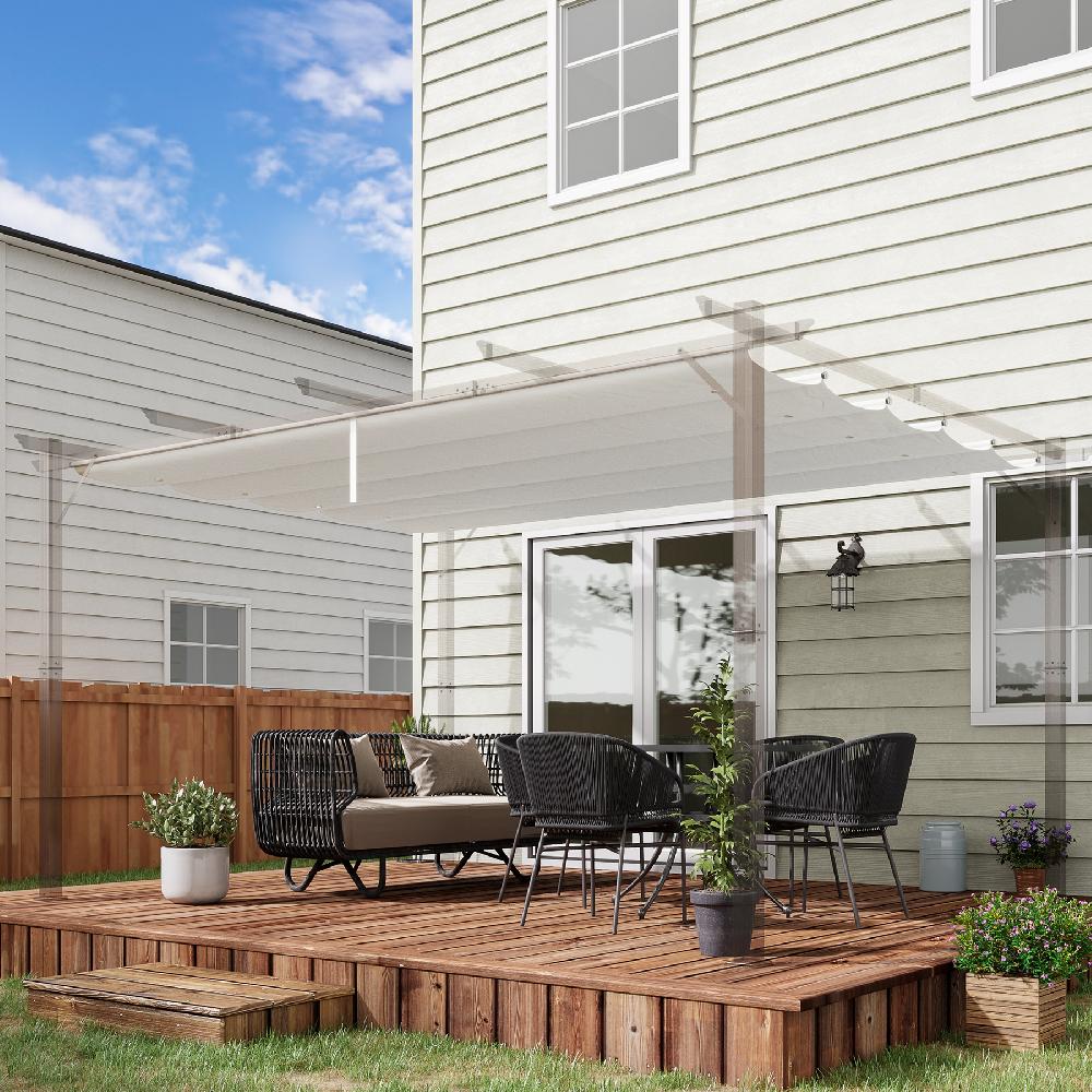 Cubierta Para Pérgola OUTSUNNY Tela Poliéster Crema 350x260x6 Cm 84C-372V01CW