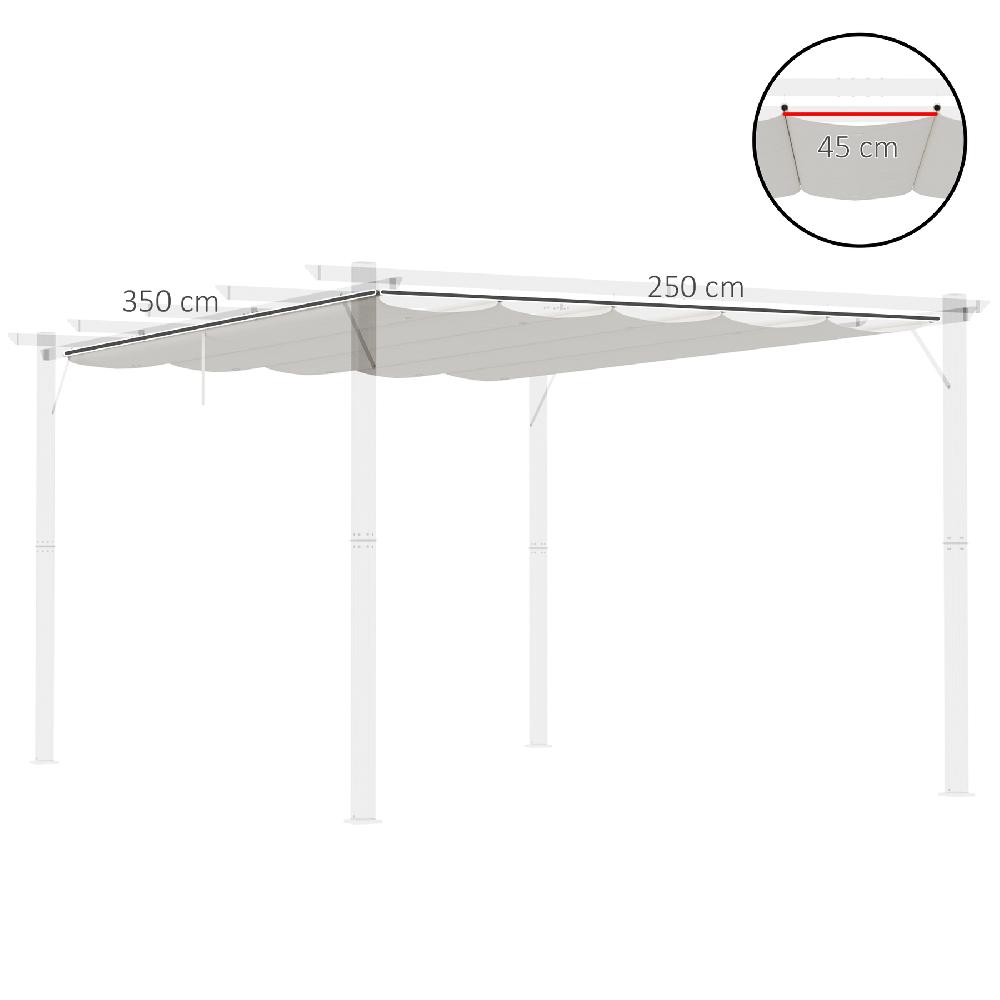 Cubierta Para Pérgola OUTSUNNY Tela Poliéster Crema 350x260x6 Cm 84C-372V01CW
