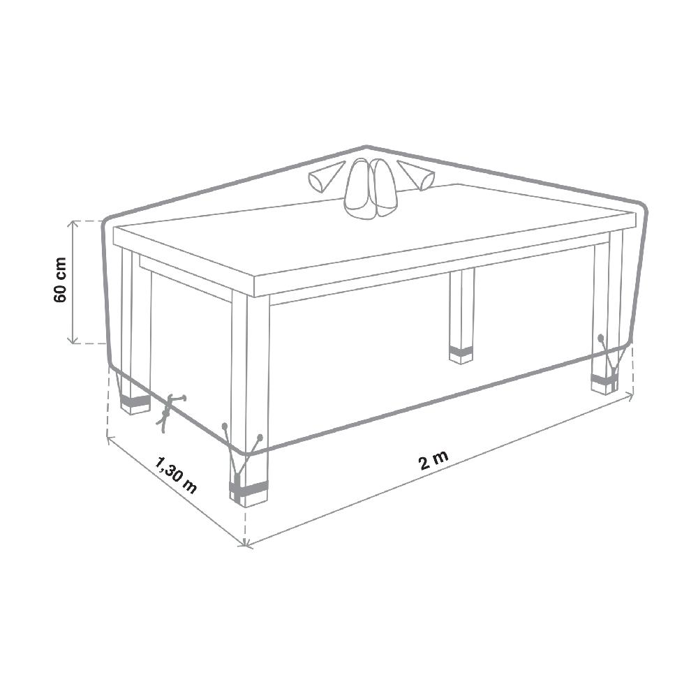 Funda De Protección NATERIAL Prisma Para Mesa Y Sillas De Poliéster 200x130x60cm