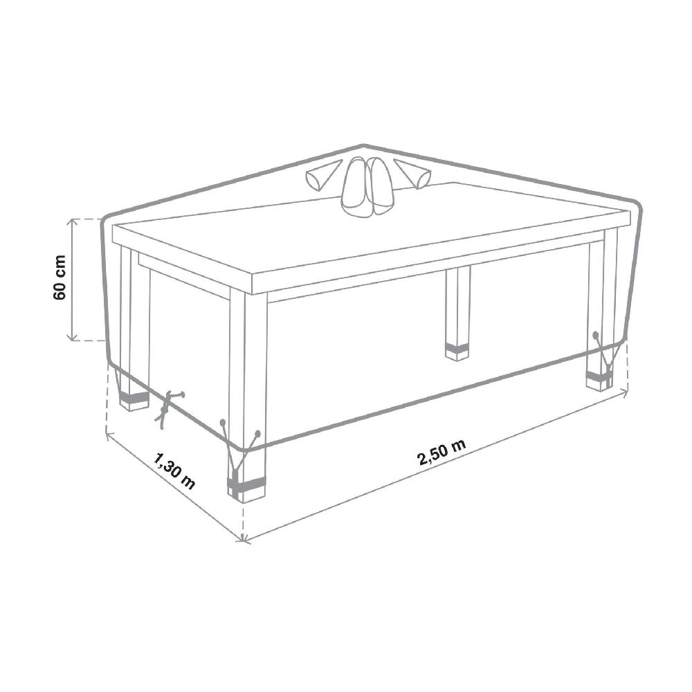 Funda De Protección NATERIAL Prisma Para Mesa Y Sillas De Poliéster 250x130x60cm