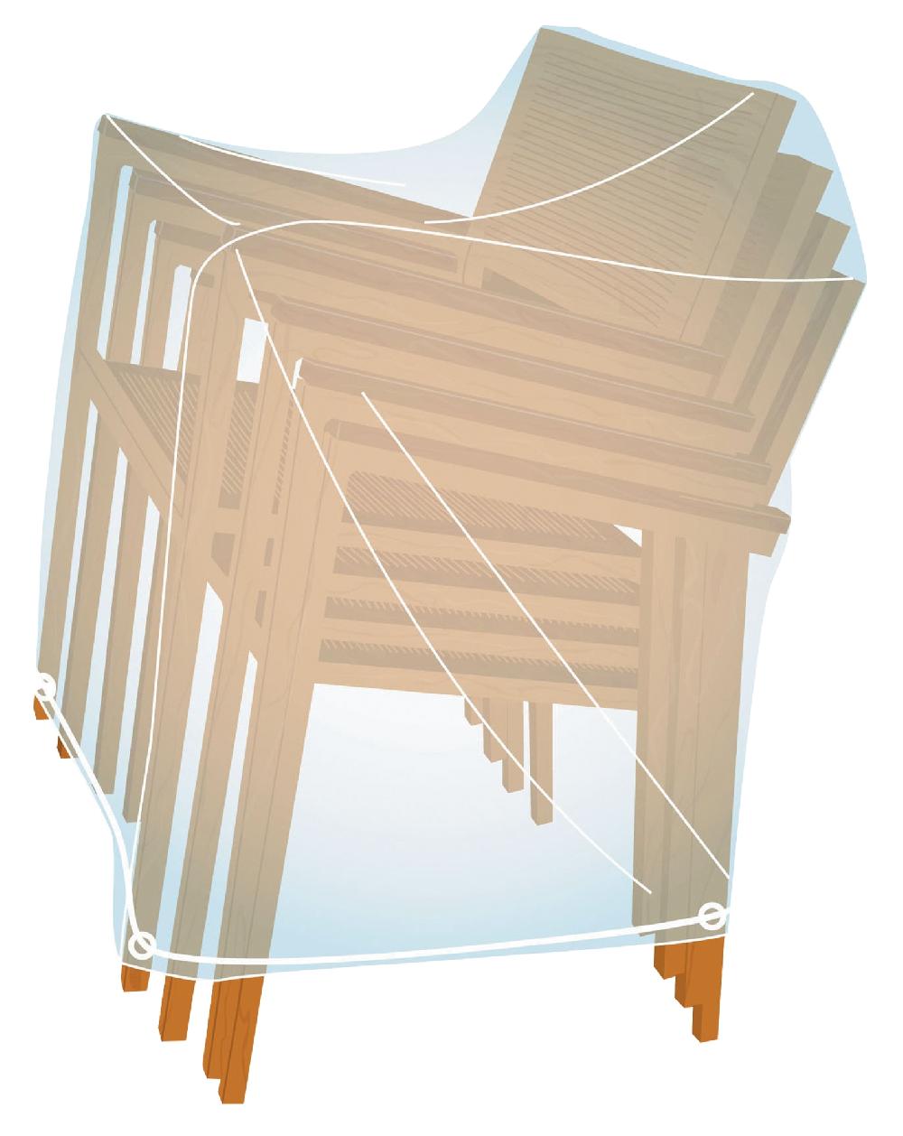 Funda de protección para 4 sillas apiladas de PVC 105x60x60cm