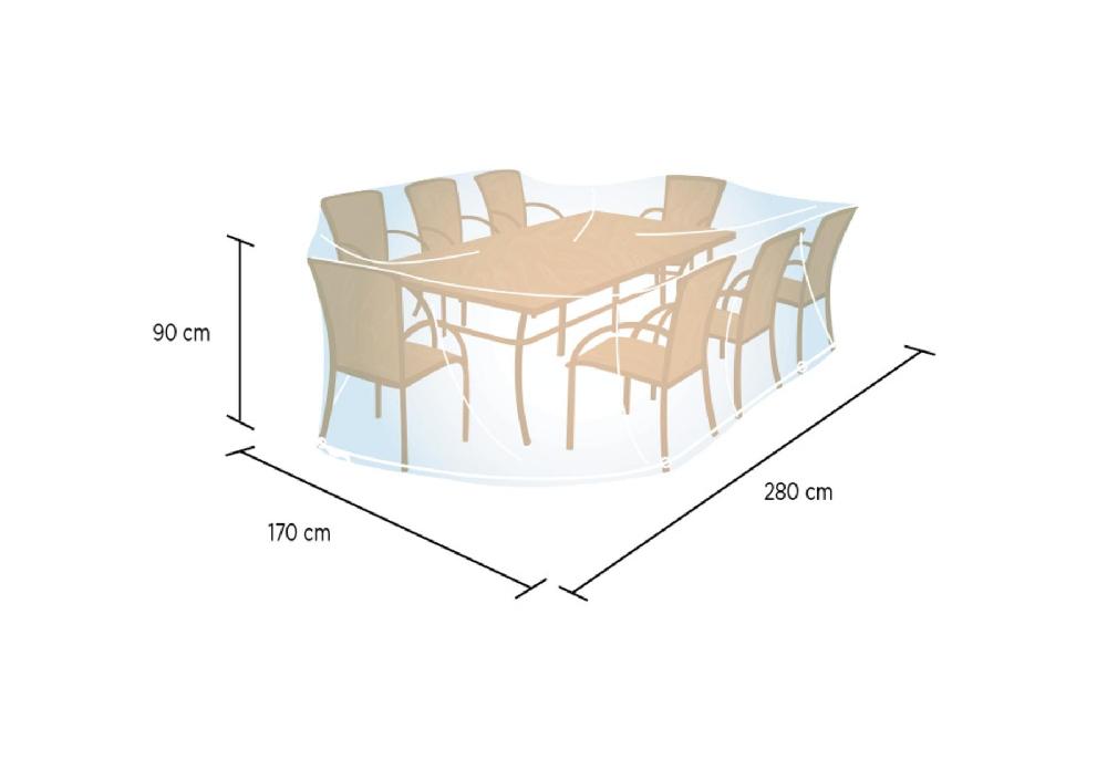 Funda De Protección Para Mesa Recta./ovalada Y Sillas De PVC 280x170x90cm