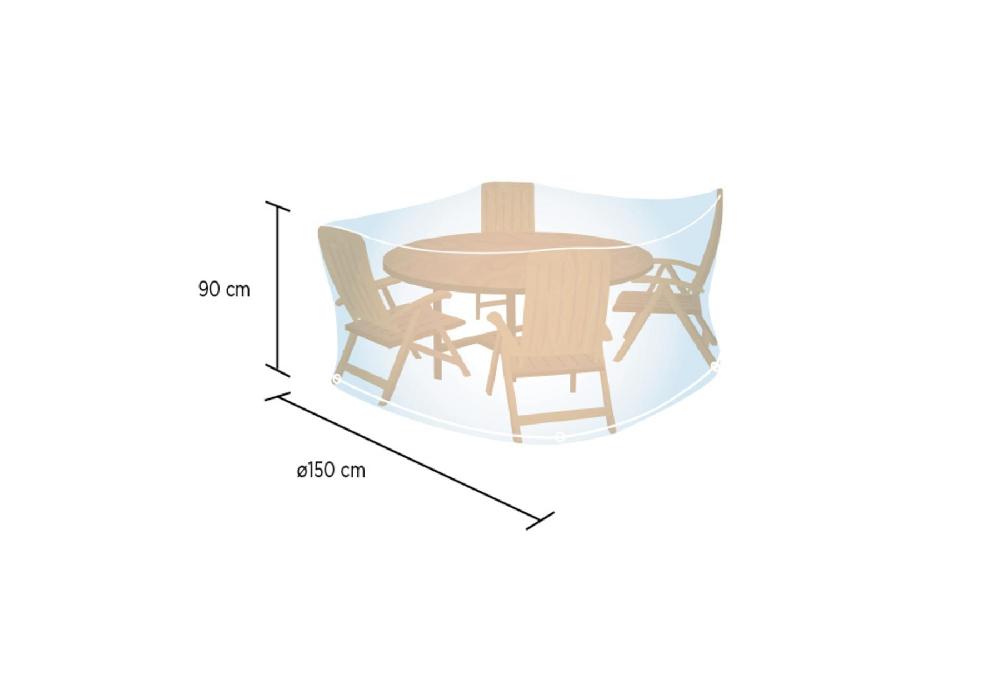 Funda De Protección Para Mesa Redonda Y Sillas De PVC 150x150x90 Cm