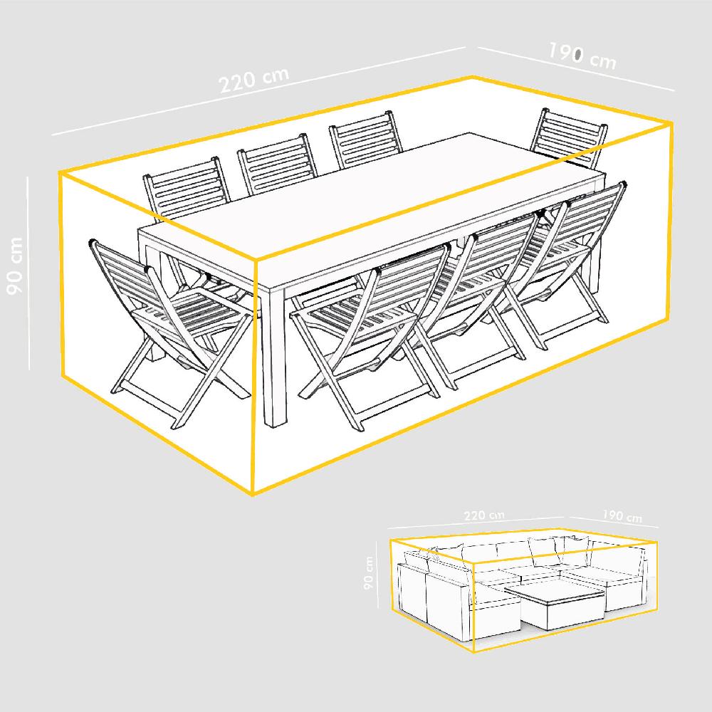 Funda De Protección Para Muebles De Exterior De Poliéster De 220 X 190 X 90 Cm