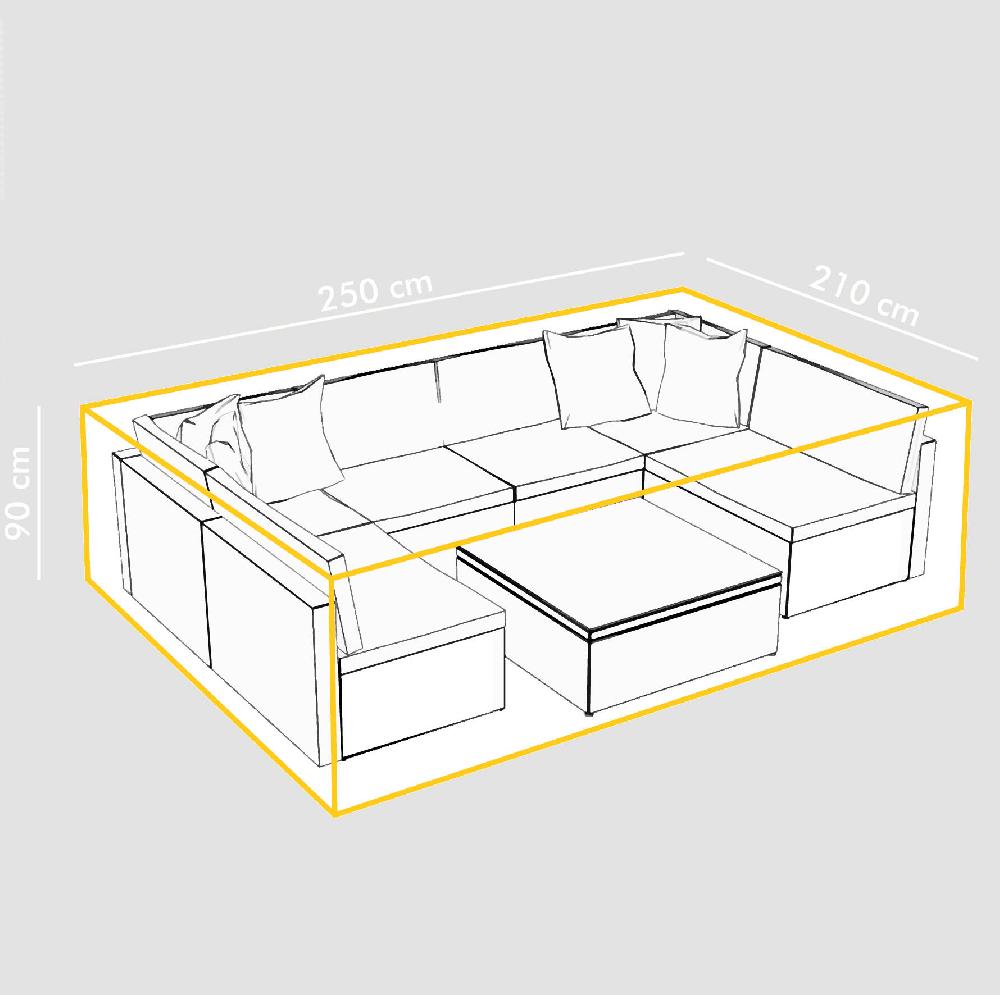 Funda De Protección Para Muebles De Exterior De Poliéster De 250 X 210 X 90 Cm