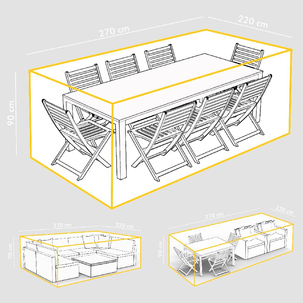 Funda De Protección Para Muebles De Exterior De Poliéster De 270 X 220 X 90 Cm