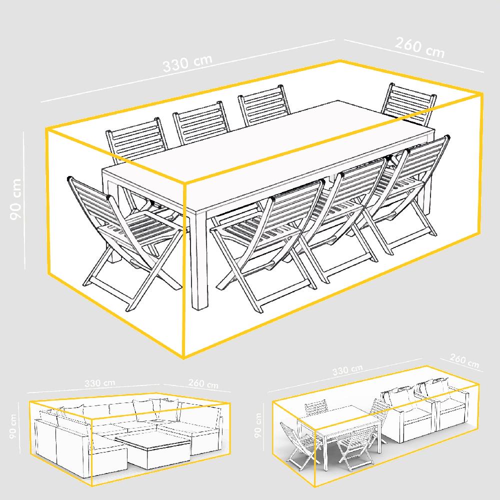 Funda De Protección Para Muebles De Exterior De Poliéster De 330 X 260 X 90 Cm