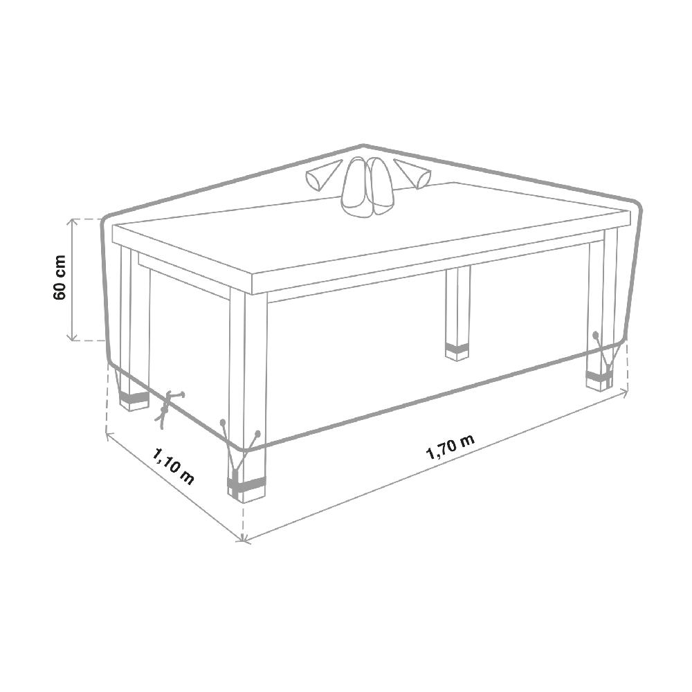 Funda De Protección Prisma Para Mesa/sillas 100% Poliéster 170x110x60 Cm