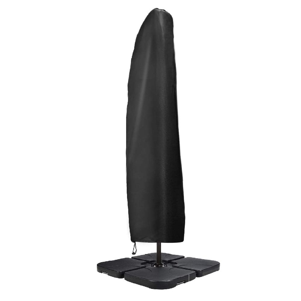 Funda para sombrilla de exterior impermeable y resistente al polvo tela Oxford 420d exterior negro e interior plateado 280*(30*81*45) CM