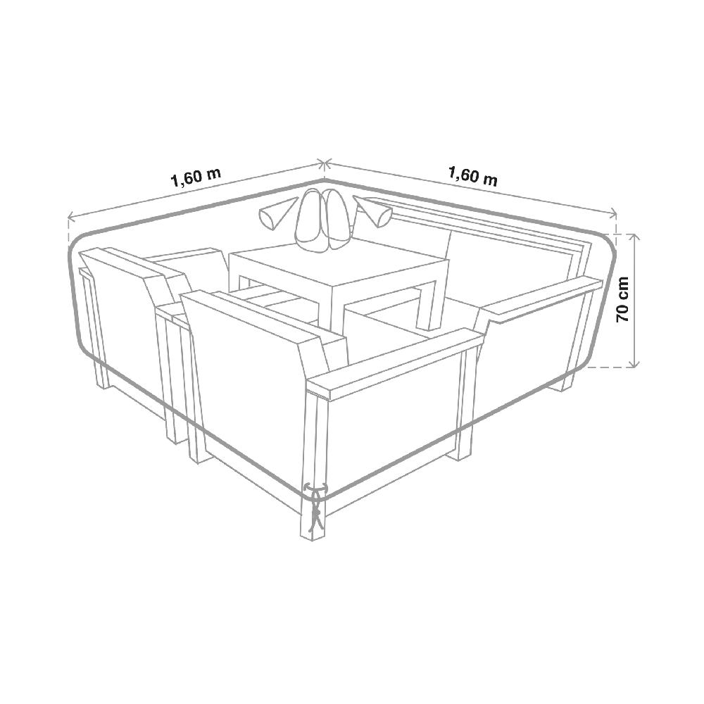 Funda Protectora Naterial Prisma Para Mobiliario De Jardín De 160x160x70 Cm