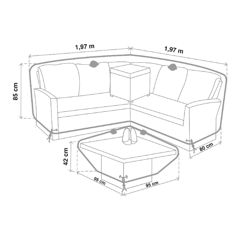 Funda Protectora NATERIAL Prisma Para Set Davos De Poliéster 197x197x85 Cm