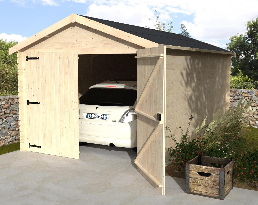 Garaje De Madera Gamache Para 1 De 298 X 256 X 495 Cm