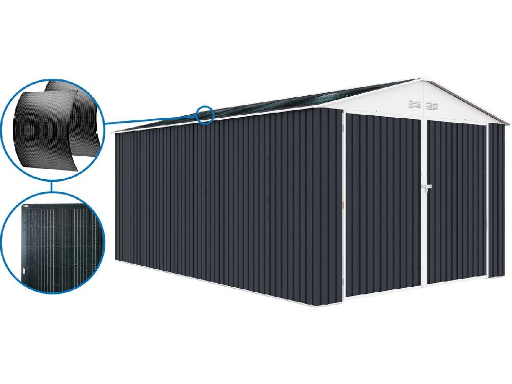 Garaje metálico - 15 36 m² con panel solar - Antracita