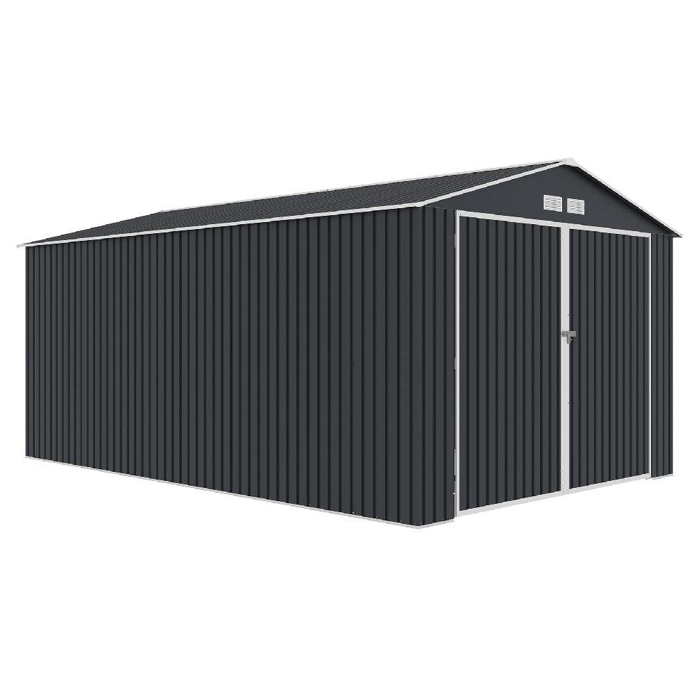 Garaje Metálico Durham Gris Para 1 Coche De 15 36 M² De 320x198x480 Cm