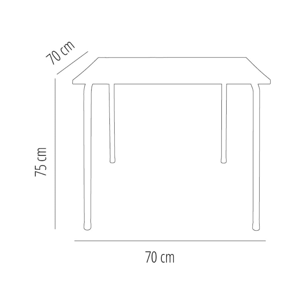 Garbar ZURICH Mesa Cuadrada Interior Exterior 70x70 Blanco