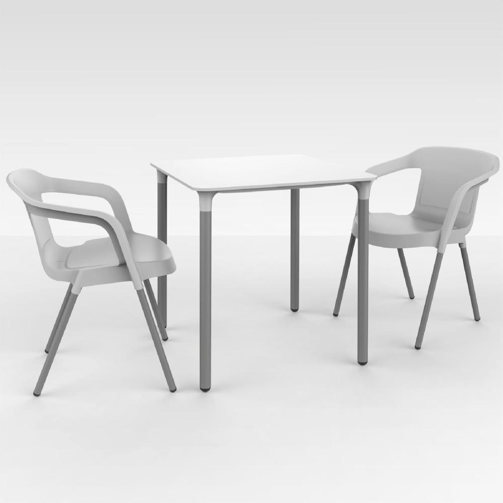 Garbar ZURICH Mesa Cuadrada Interior Exterior 70x70 Blanco