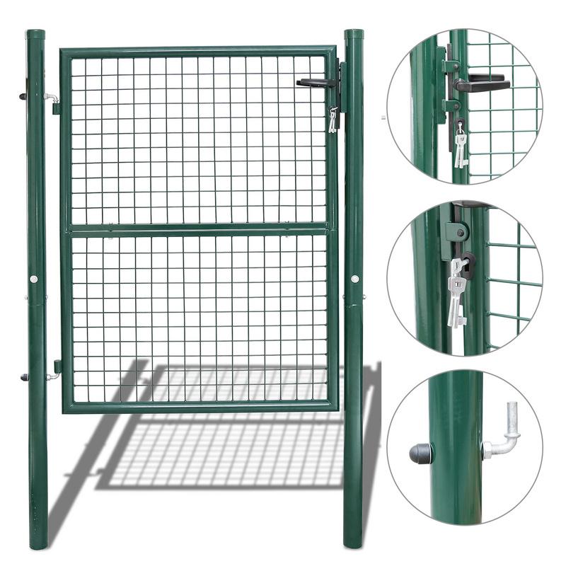 Garden Gate 100 x 100 cm con bloqueo de malla de metal - Verde