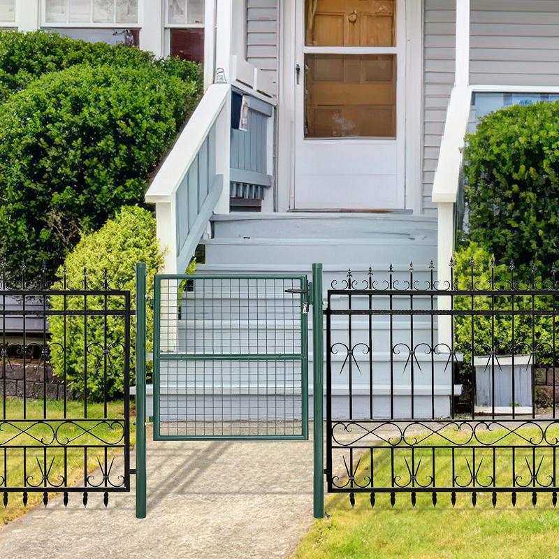 Garden Gate 100 X 100 Cm Con Bloqueo De Malla De Metal - Verde