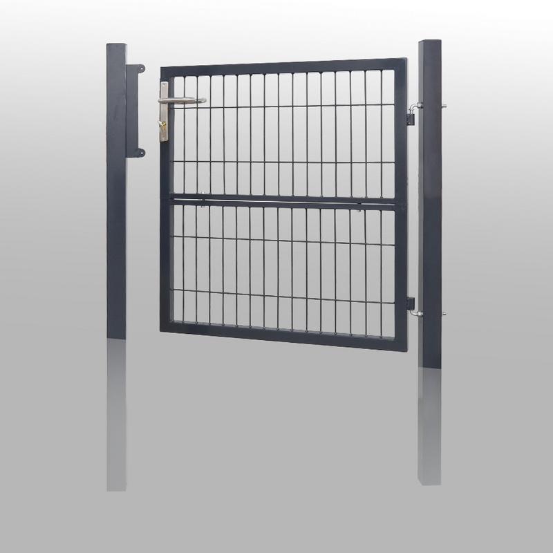 Garden Gate 120 x 100 cm con bloqueo de malla de metal - Gris