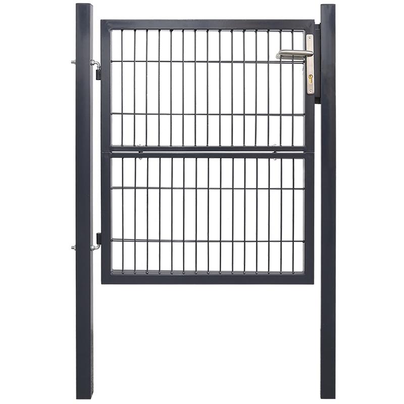 Garden Gate 120 x 100 cm con bloqueo de malla de metal - Gris