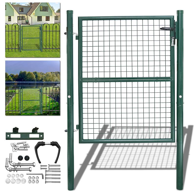 Garden Gate 150 x 100 cm con bloqueo de malla de metal - Verde