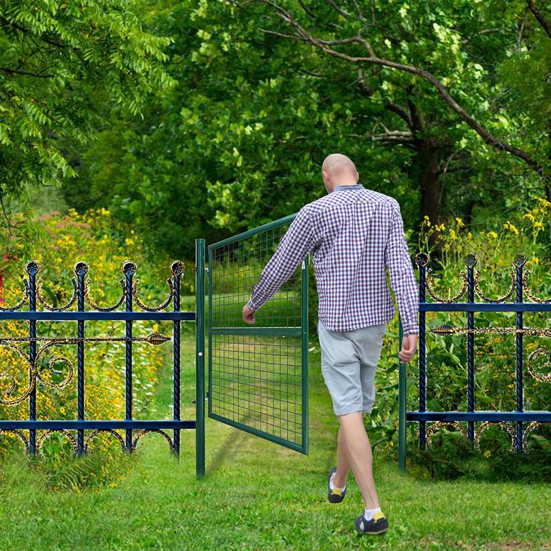 Garden Gate 150 X 100 Cm Con Bloqueo De Malla De Metal - Verde