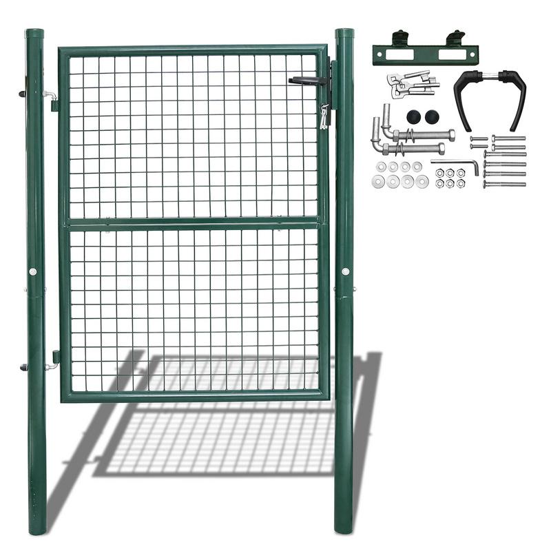 Garden Gate 150 x 100 cm con bloqueo de malla de metal - Verde
