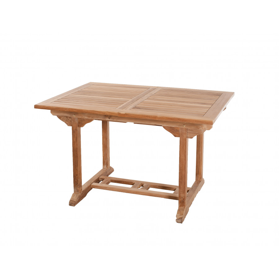 HARRIS - COMEDOR DE JARDÍN DE MADERA DE TECA 4/6 Pers - 1 Mesa Rectangular Extensible 120/180*90 Cm Y 6 Sillas