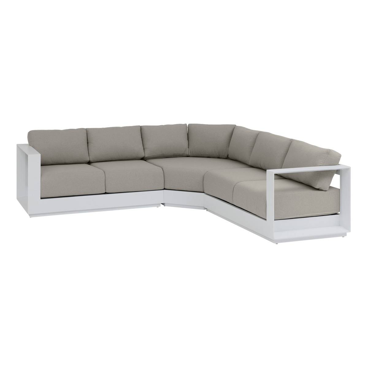 Hespéride - Conjunto De Muebles De Jardín De Esquina Allure Blanco - 5 Asientos