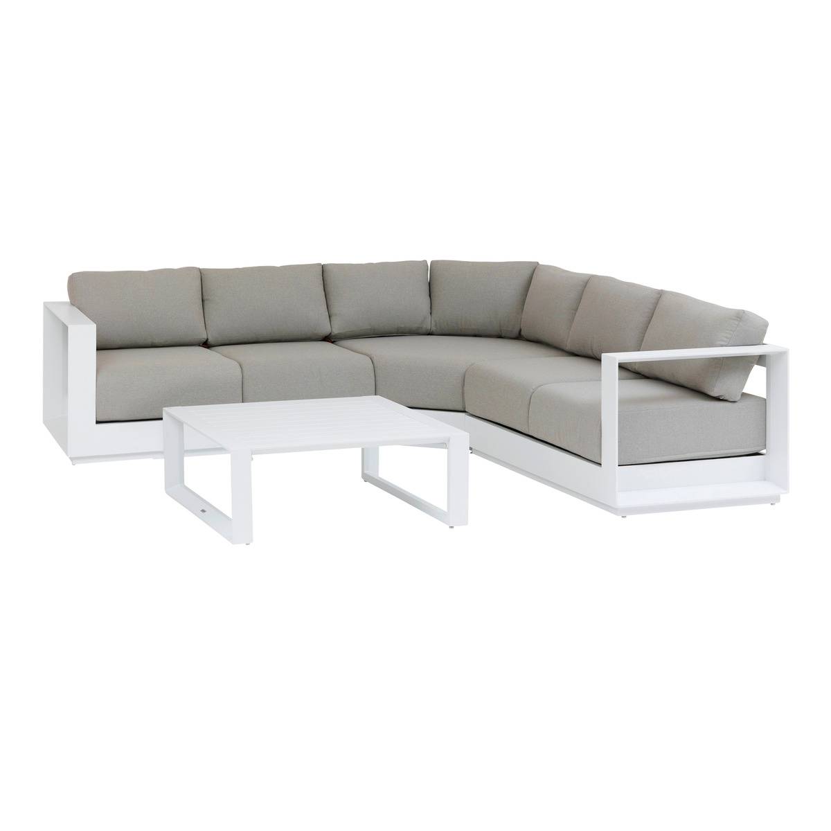 Hespéride - Conjunto de muebles de jardín de esquina allure blanco - 5 asientos