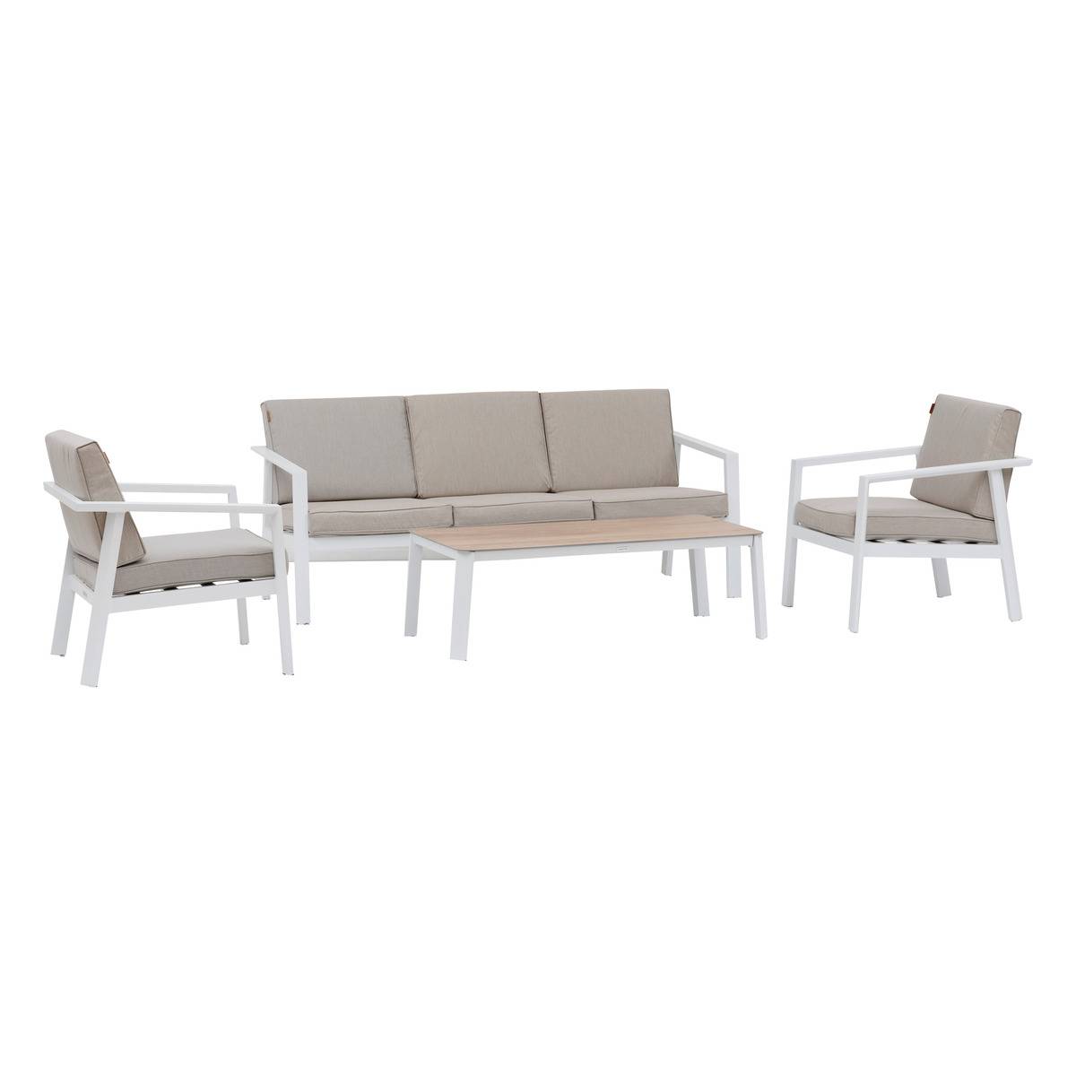 Hespéride - Conjunto de muebles de jardín pavane blanco - 5 asientos