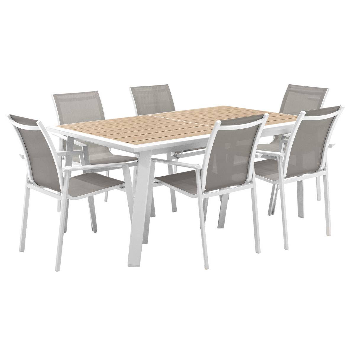 Hespéride - Mesa De Jardín Extensible Pavane Lino & Blanco - 10 Plazas