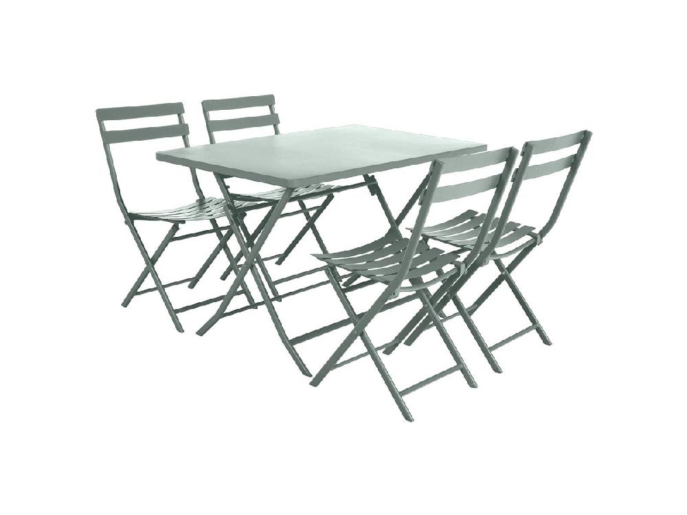 Hespéride - Mesa De Jardín Rectangular Plegable Greensboro Verde Oliva - 4 Plazas