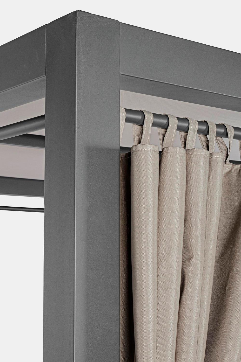 Isla De Tumbonas "Daybed Dream" Para Jardín Y Piscina Toldo Reclinable Con Cortinas / Antracita