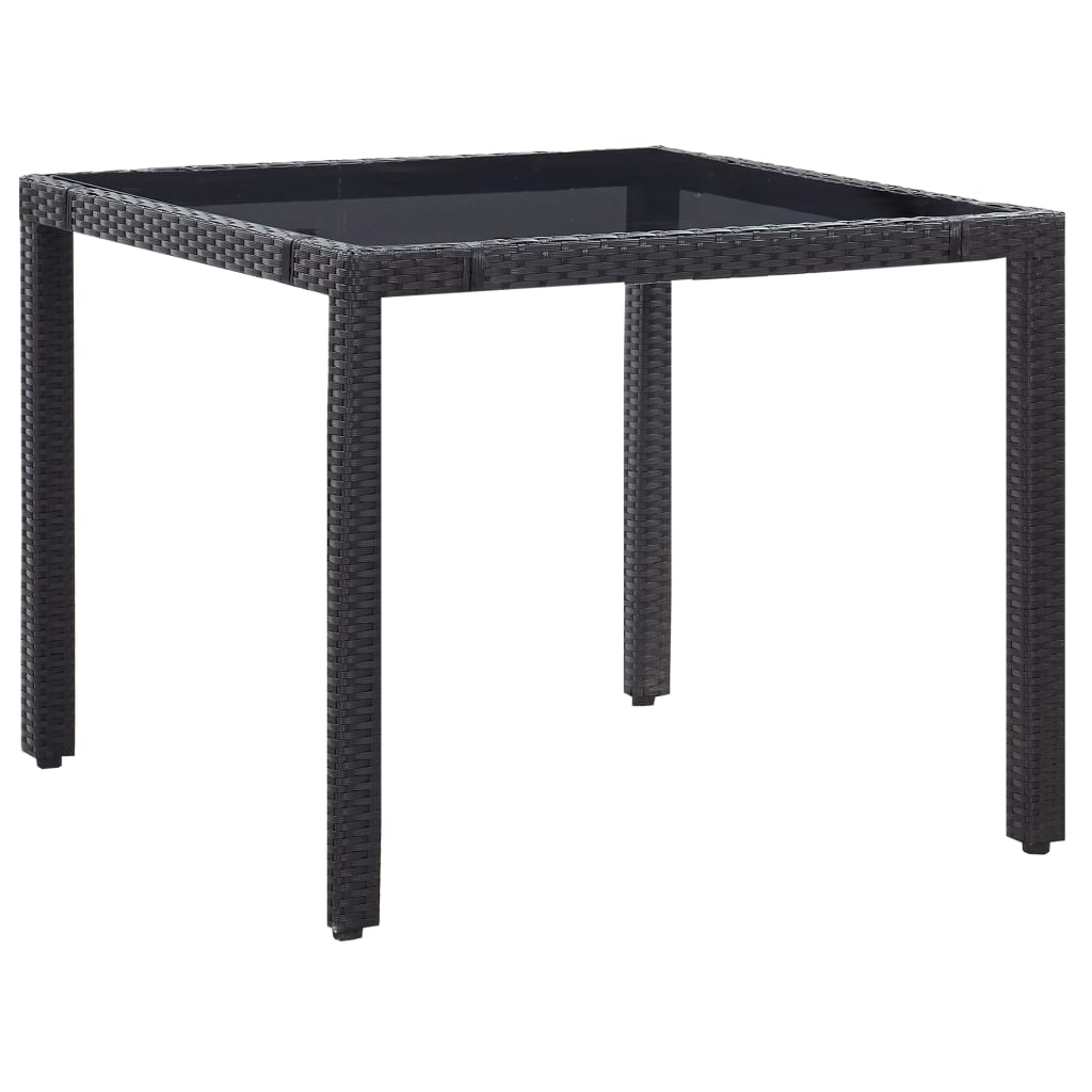 Juego De Comedor De Exterior 5 Piezas Ratán Resina Negro VidaXL