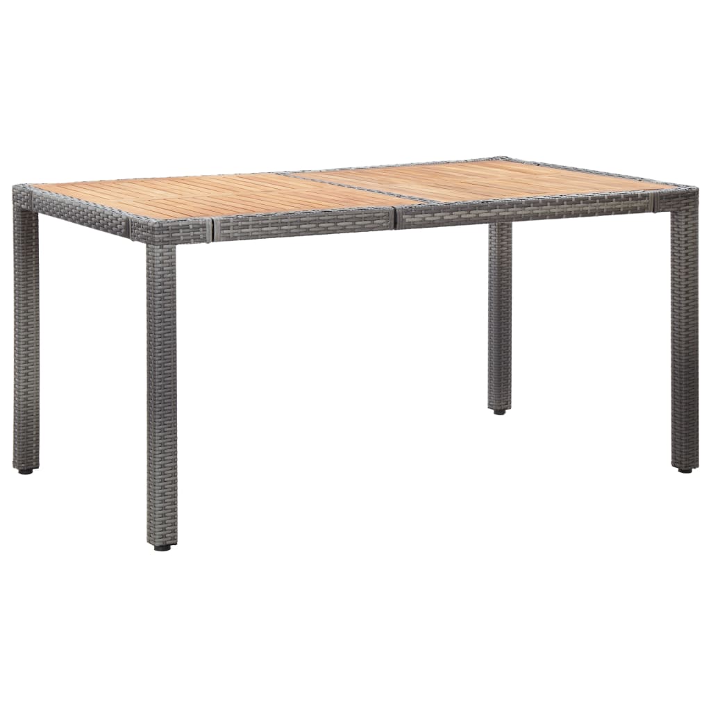 Juego De Comedor De Exterior De 7 Piezas Con Cojines De Ratán Sintético Gris VidaXL