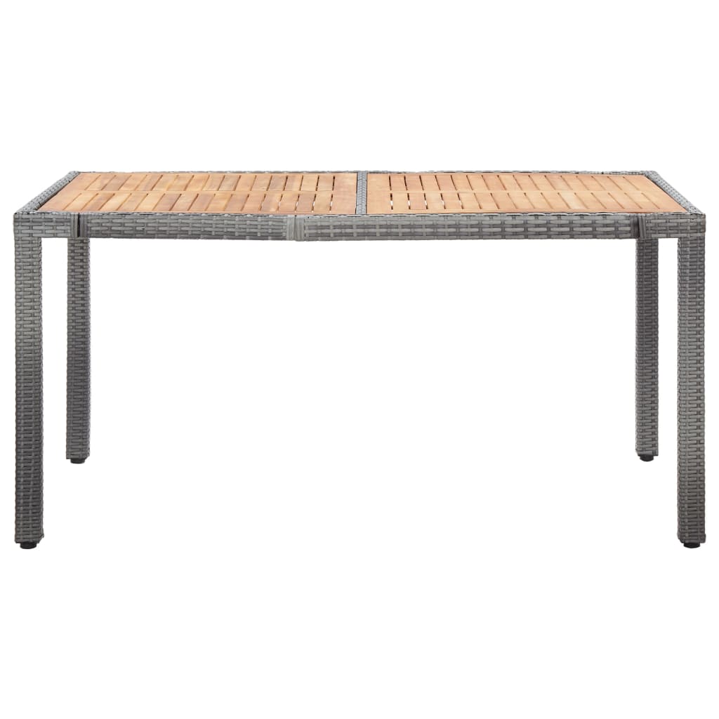 Juego De Comedor De Exterior De 7 Piezas Con Cojines De Ratán Sintético Gris VidaXL