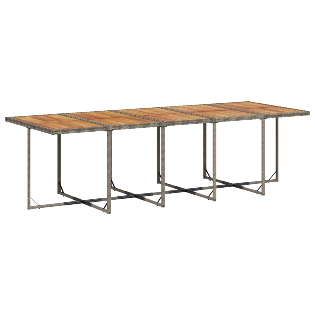 Juego De Comedor De Jardín 15 Piezas Cojines De Resina Tejida Gris