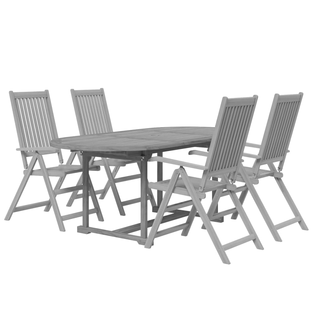 Juego De Comedor De Jardín De 5 Piezas De Madera Maciza De Acacia VidaXL