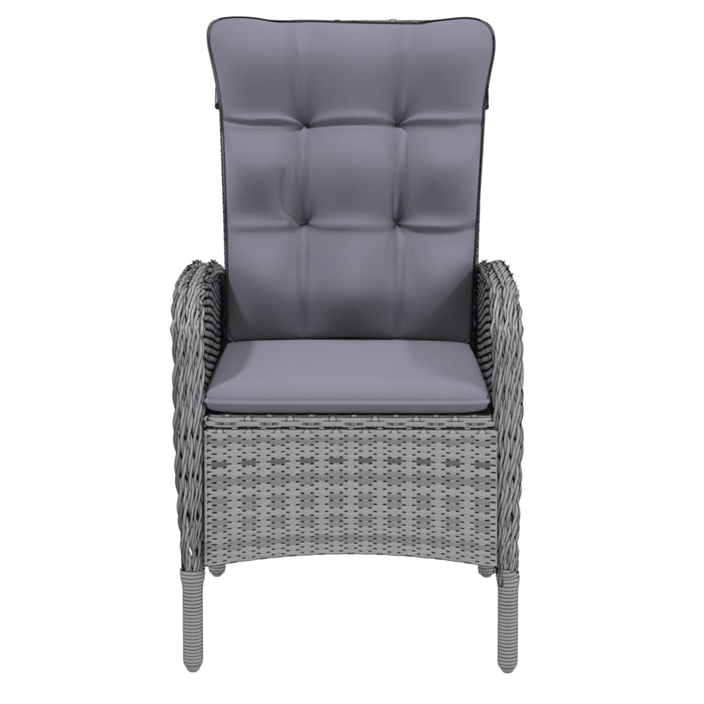 Juego De Comedor Para Jardín 5 Piezas Ratán Sintético Gris