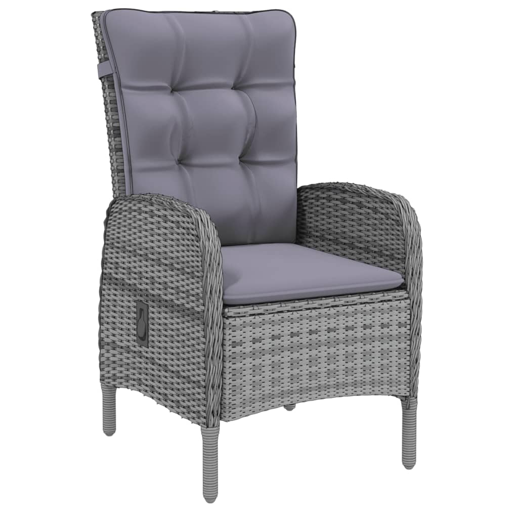 Juego De Comedor Para Jardín 5 Piezas Ratán Sintético Gris