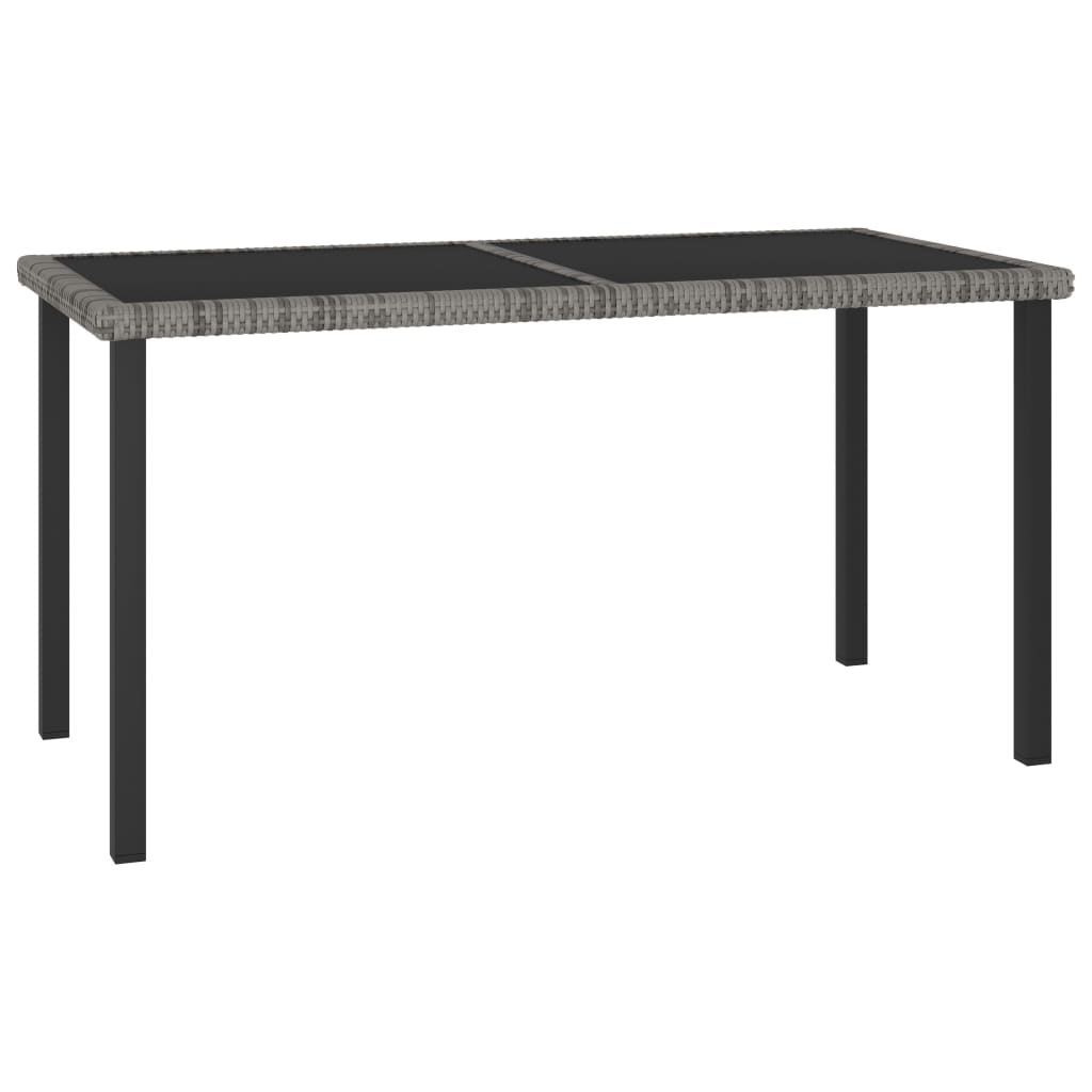 Juego De Comedor Para Jardín 7 Piezas Conjunto De Comedor De Exterior Conjunto De Jardín Ratán Sintético Gris CFW748224