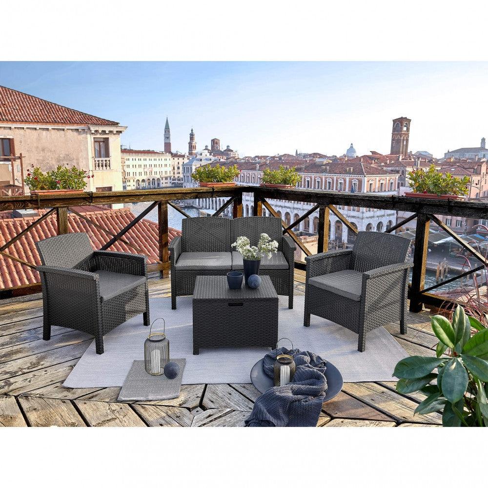 JUEGO DE JARDÍN DE POLIPROPILENO 'VENEZIA II' Gris Tórtola