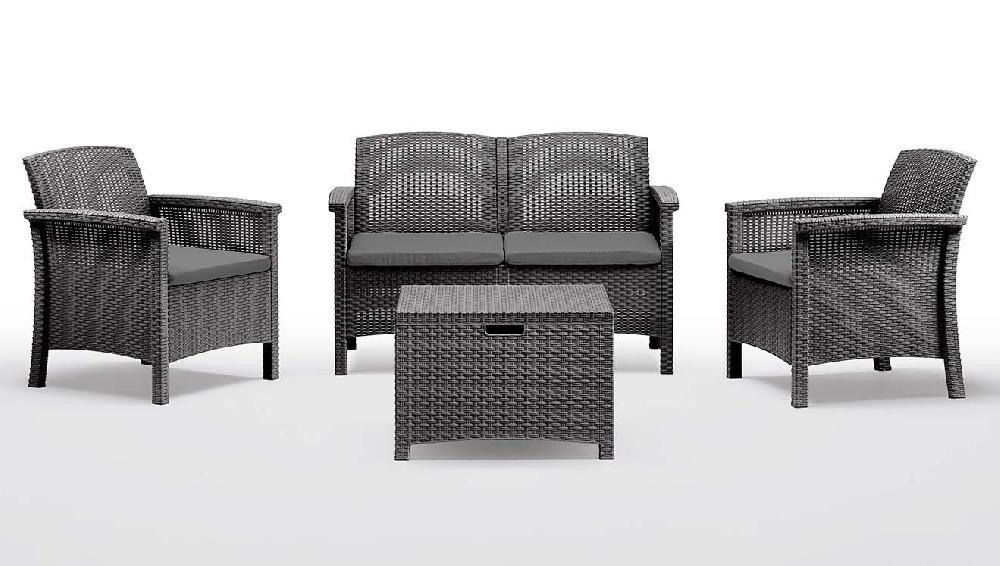 JUEGO DE JARDÍN DE POLIPROPILENO 'VENEZIA II' gris tórtola