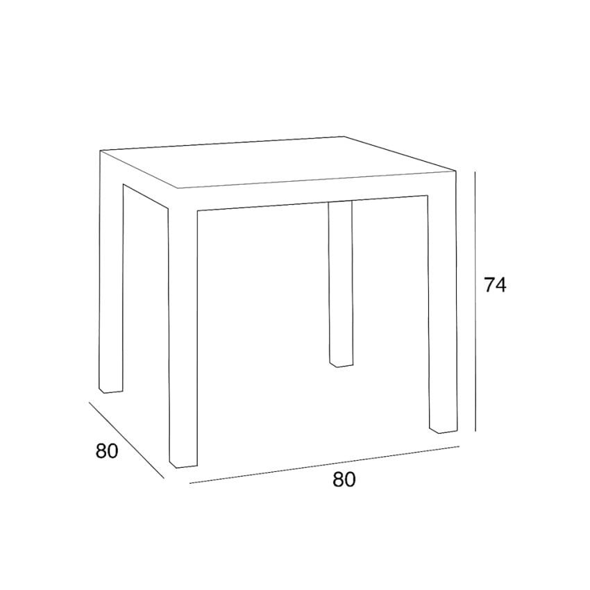 Juego De Jardín Mesa Cuadrada De 80x80 Cm Efecto Ratán Y 4 Sillas Color Negro Nisida Dark